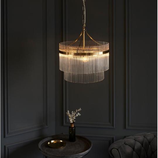 elegantne obcianske art deco krystalovy luster bronz klasicke obyvacie izby osvetlenie lampa zavesenie jedalen skleneny krystal sklenena tycikova zamok vila renovacia interierovy dizajn.jpg